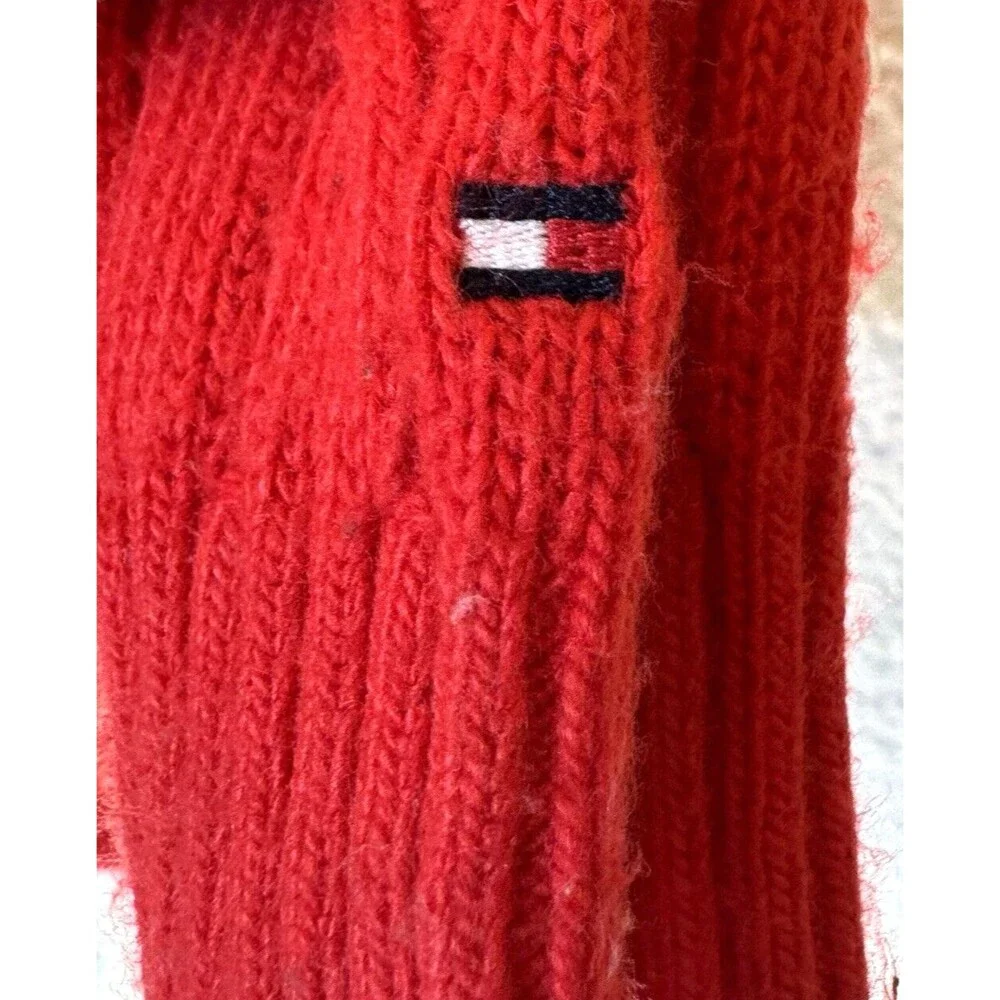 Tommy Hilfiger M Red‎ Cable Knit Viscose Blend Sweater - Picture 5 of 10